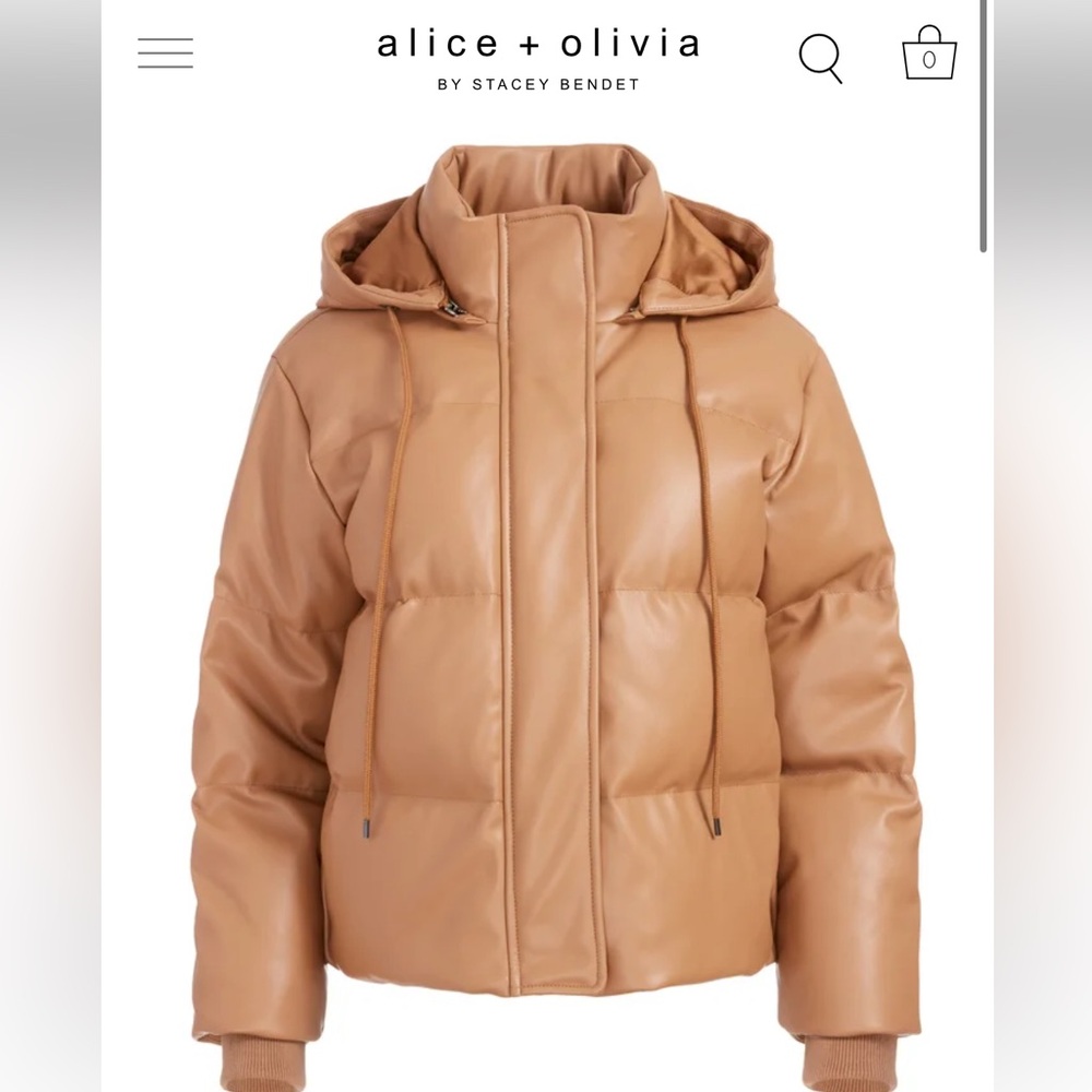 Alice + Olivia Robinson Vegan Leather Puffer Size S